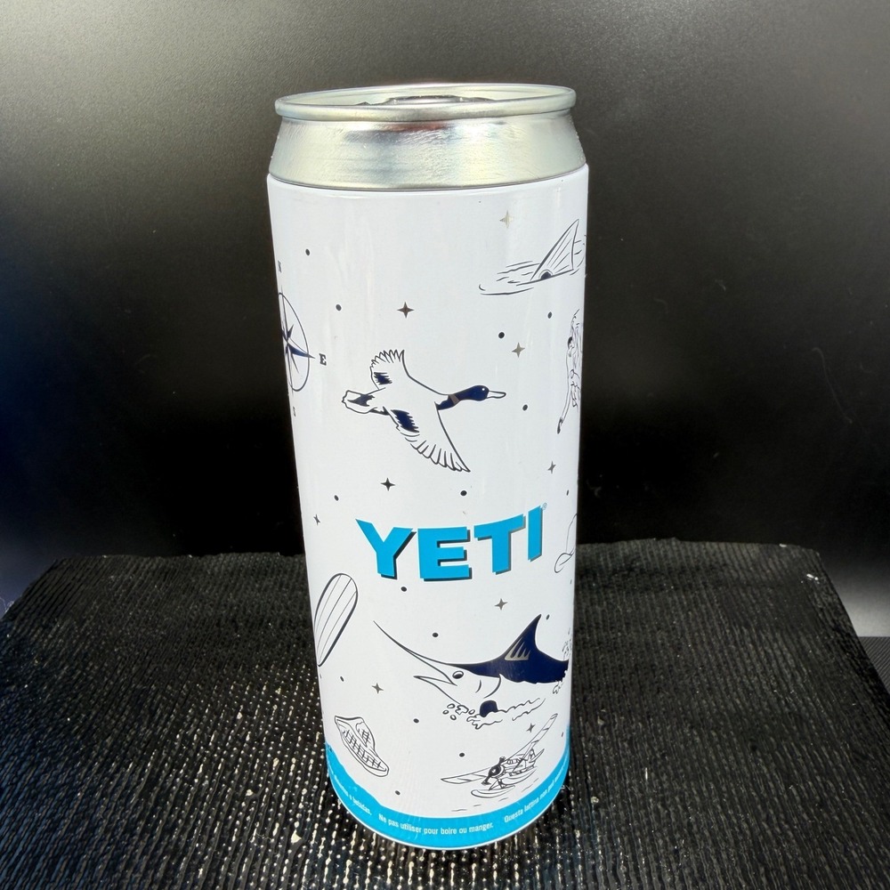 YETI Collectible Stash Tin Can Set of 2 White Outdoor Adventure Graphic Marlin - Picture 11 of 13